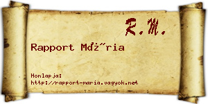 Rapport Mária névjegykártya